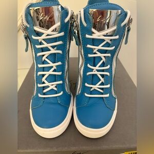 Giuseppe Zanotti wedge Blue leather Women's Sneakers IT 36,5